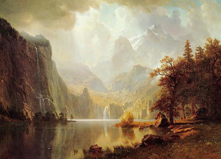 Albert Bierstadt Oil Painting In the Mountains - Click Image to Close